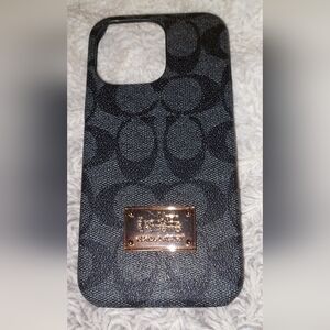 Coach Dark Gray And Black Patterned Phone Case Nwt Smoke Free Home